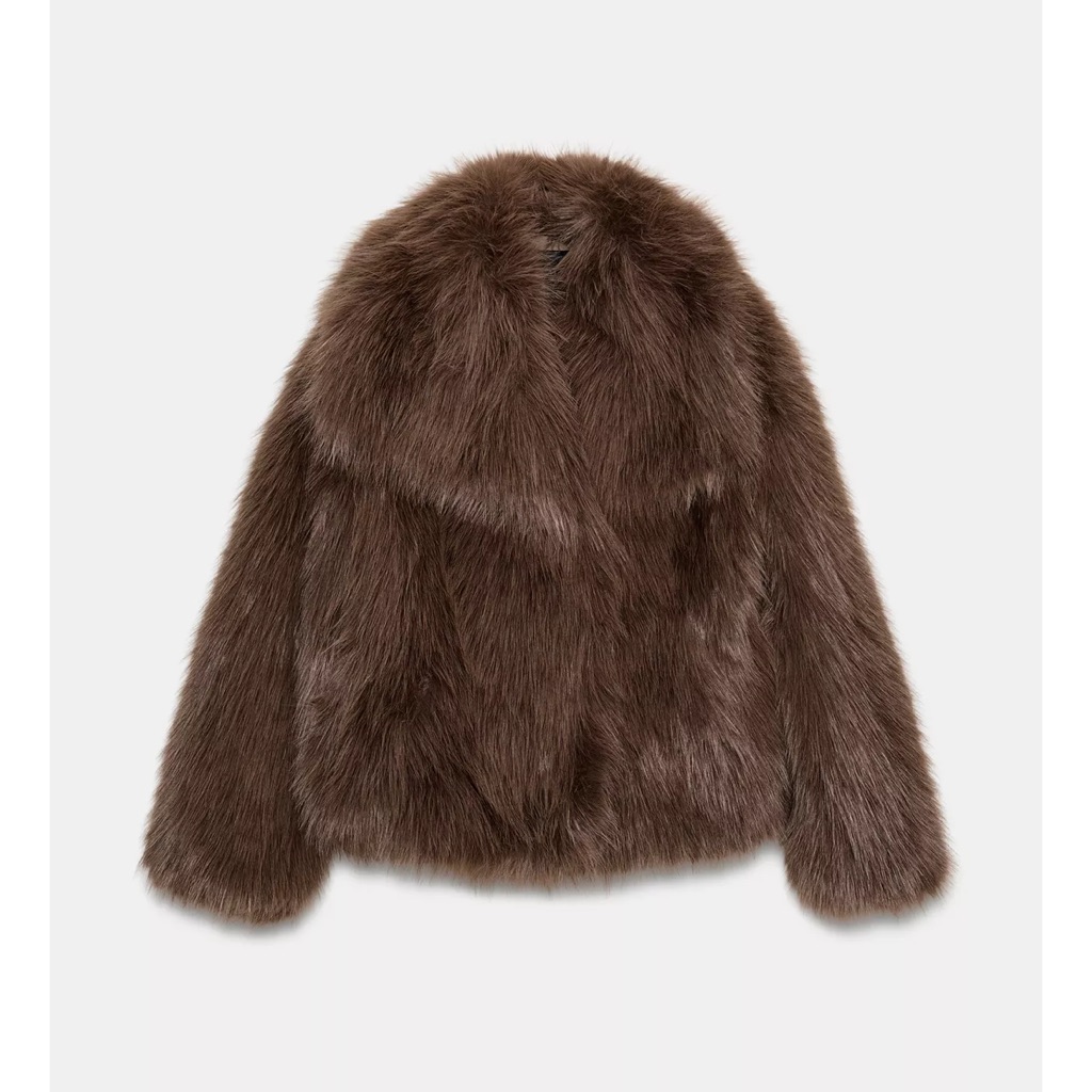 Zara Zw Collection Faux Fur Jacket